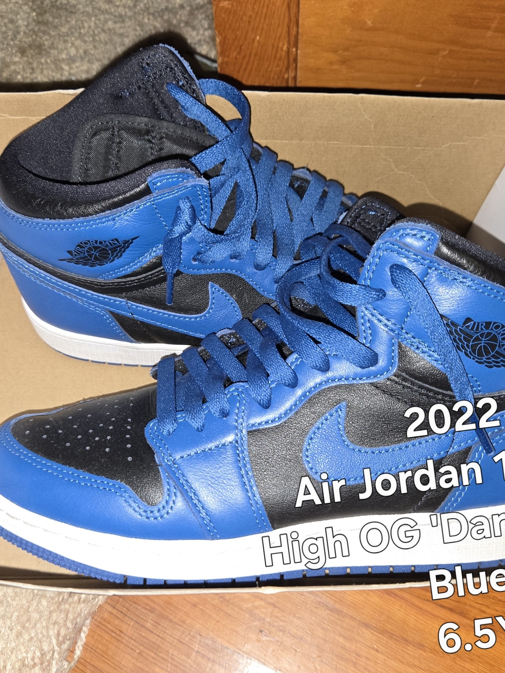 Air Jordan 1 High OG 'Dark Royal' - Blue & Black Big Kid's 6.5Y